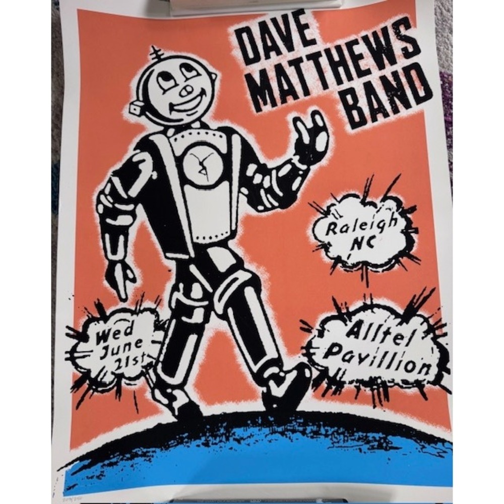 Rare Dave Matthews Band Raleigh NC 2006 Poster Limited Edition 203/250 Robot